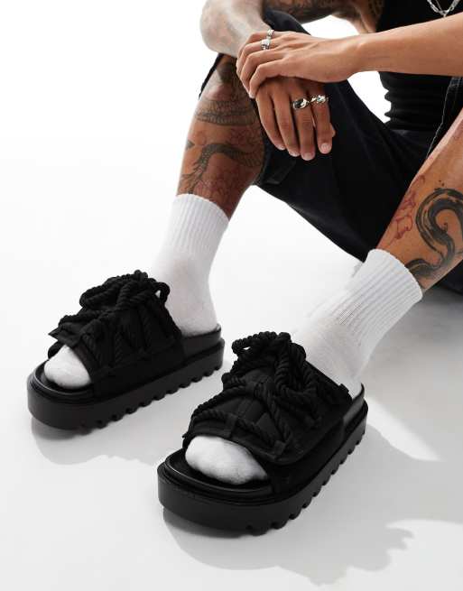 Sandalias con suela gruesa y detalles tipo skater de tejido efecto neopreno de ASOS DESIGN