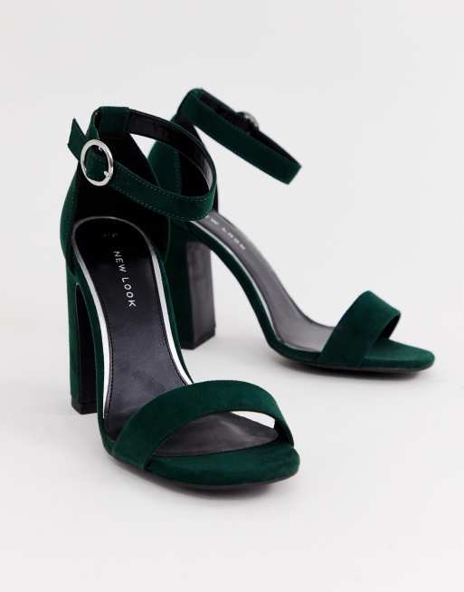 tacón en invisible en verde oscuro de New Look | ASOS