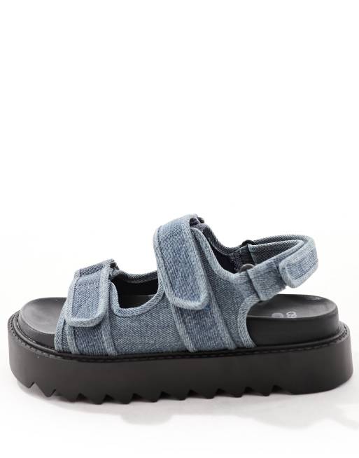 Sandalias dad azules de estilo deportivo de denim Forecast de ASOS DESIGN