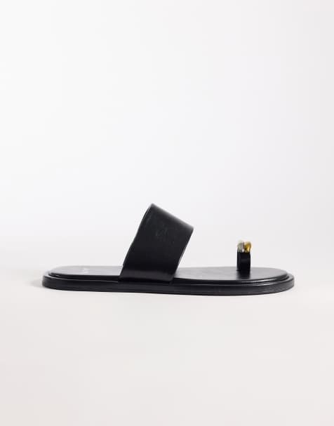 Sandalias de dedo negras con adorno dorado Tyme de Schuh - view 1