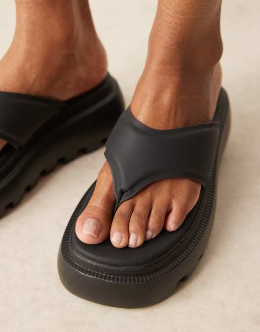 Sandalias de dedo negras con plataforma Texas de RAID, 3 de 4
