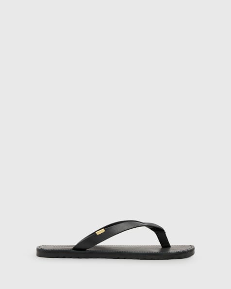 Sandalias de dedo negras de cuero Sydney de AllSaints - view 1