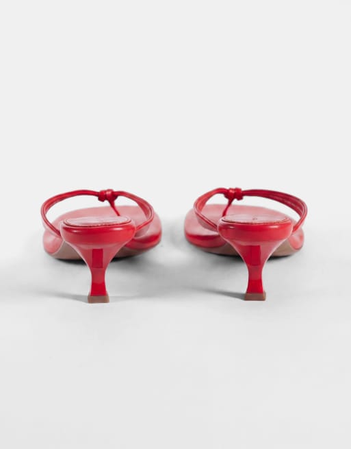 Sandalias de dedo rojas de tacón bajo Havana de ASOS DESIGN, 7 de 8