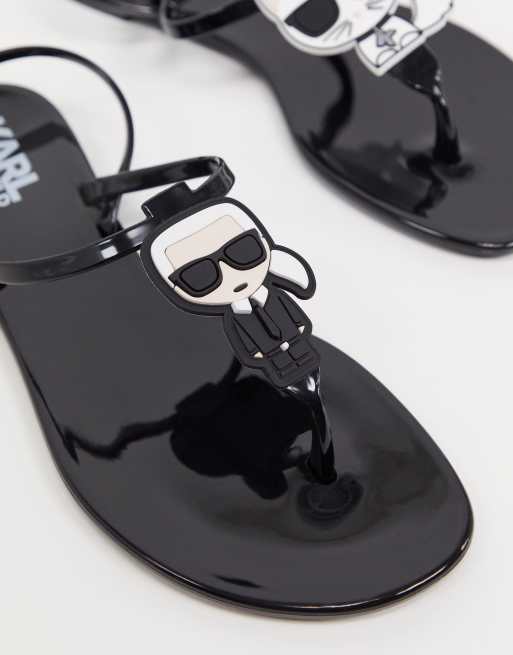 Sandalias de goma en negro Iconic de Karl Lagerfeld, 3 de 4