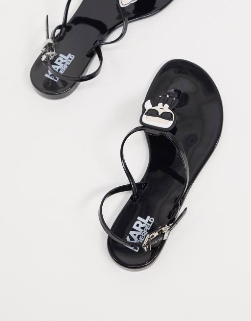Sandalias de goma en negro Iconic de Karl Lagerfeld, 4 de 4