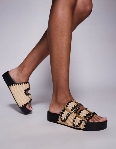 Sandalias de rafia natural con diseño de tiras con hebilla On Deck de Steve Madden - view 1