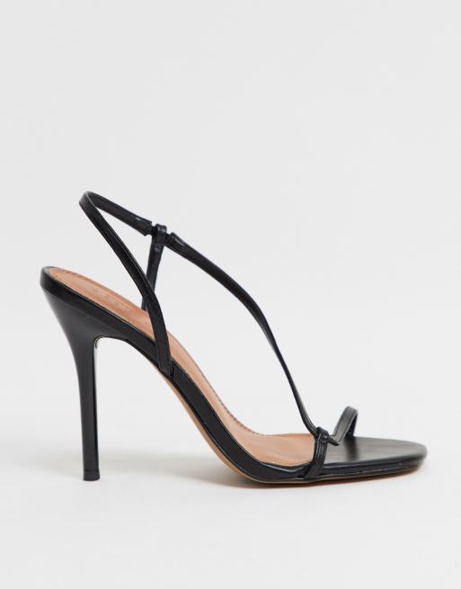 Sandalias de tacón con tiras en negro Nevada de ASOS DESIGN
