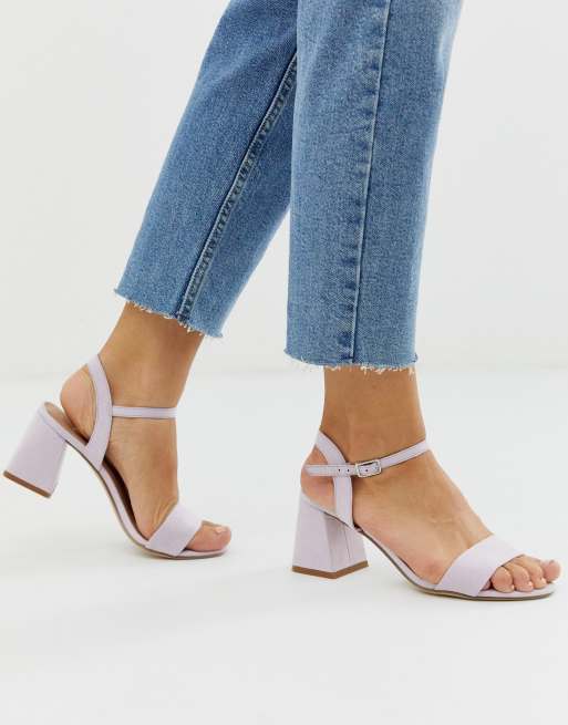 Sandalias de cuadrado bajo en lila de Look | ASOS