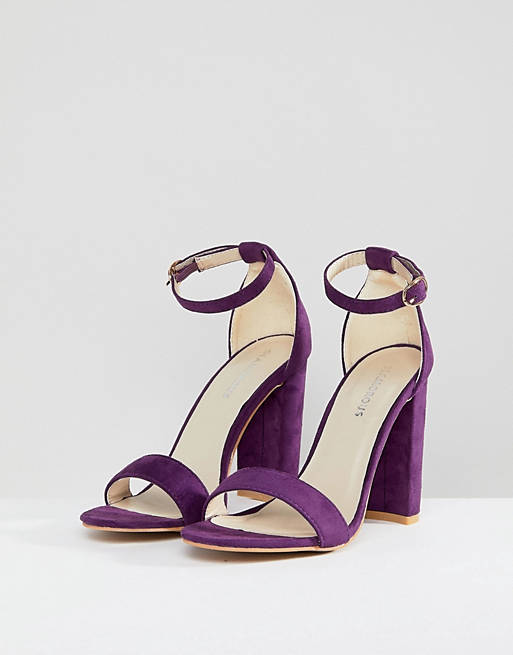 seguridad En cantidad mudo Sandalias de tacón cuadrado con diseño minimalista en violeta de Glamorous  | ASOS