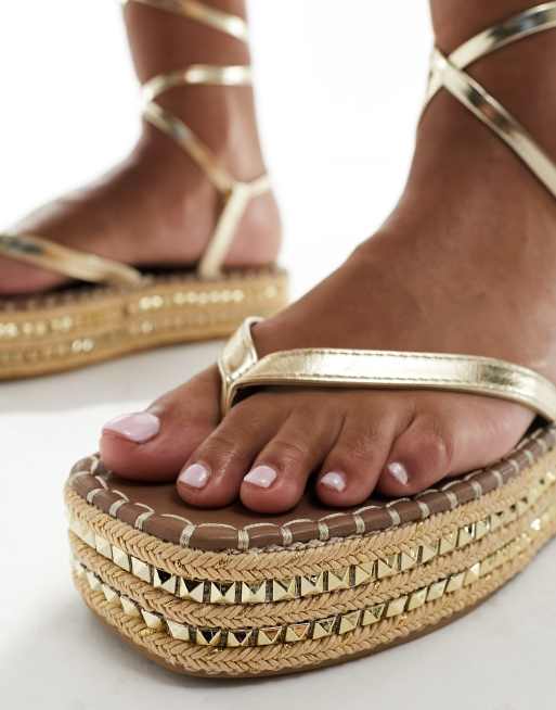 Alpargatas Sandalias Tiras CuÃ±a Sandalias Planas Sandalias De CuÃ