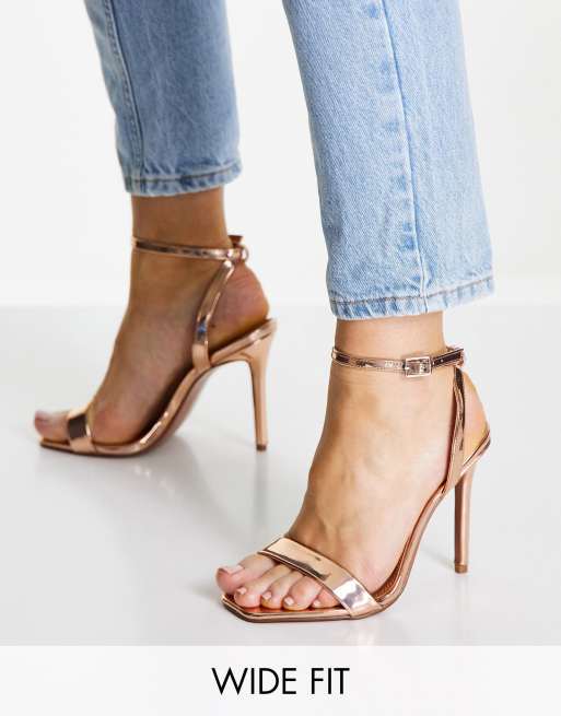 Sandalias dorado con y diseño Nova de ASOS DESIGN Wide Fit | ASOS