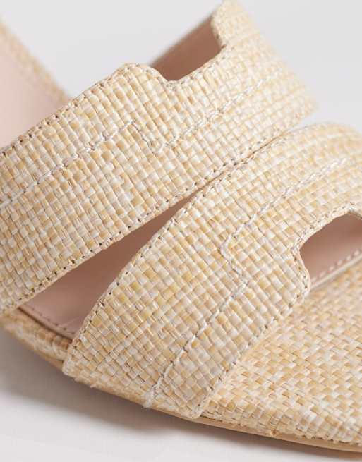 Sandalias estilo mules de tacón bajo de rafia Clydie de RAID Wide Fit, 4 de 4