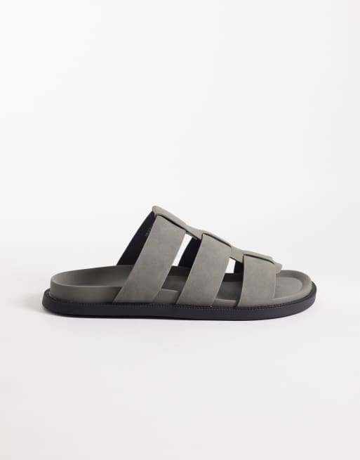 Sandalias gris carbón clásicas con diseño de tiras de ASOS DESIGN, 2 de 4