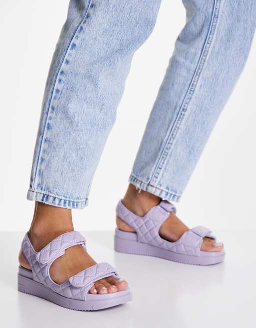 Sandalias lila pálido planas con diseño guateado de tejido vegano Kikii Call It Spring by ALDO |