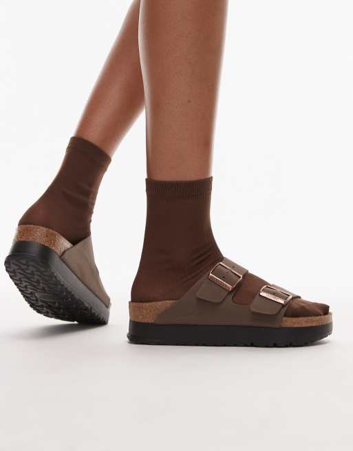 Sandalias marrón moca con plataforma Papillio Arizona Flex de Birkenstock, 4 de 4