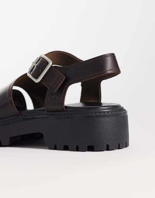 Sandalias marrón oscuro de cuero Stone Street de Timberland, 4 de 4