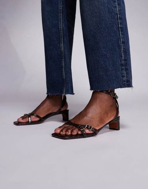 Sandalia Zapatillas Estar Casa Verano Sandalias Marrón Oscuro De