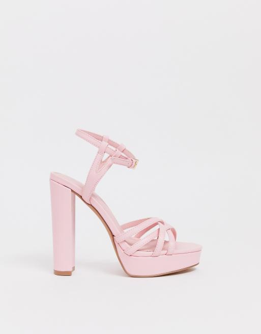 Sandalias minimalistas con tiras y plataforma en rosa pastel Nickle de ASOS  DESIGN | ASOS