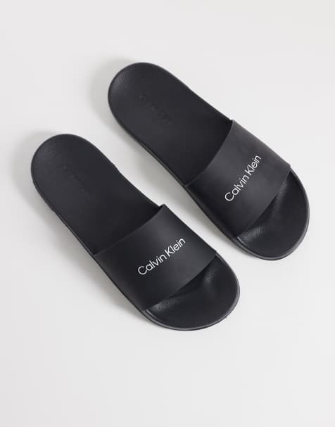 Sandalias negras básicas con logo de monograma de Calvin Klein - view 1