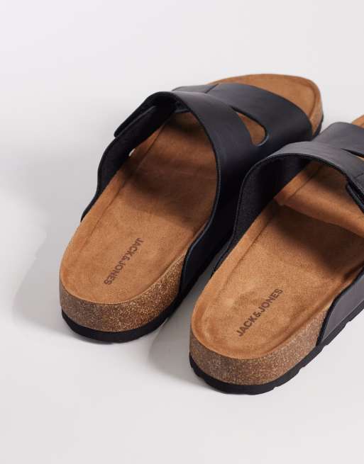 Sandalias negras con correas de cuero sintético de Jack & Jones, 4 de 4