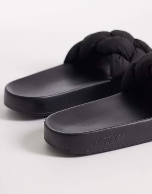 Sandalias negras con detalle trenzado de Tommy Jeans, 3 de 4