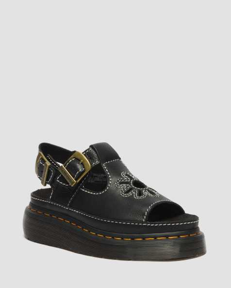 Sandalias negras con diseño de flor Dunnet de Dr. Martens - view 1