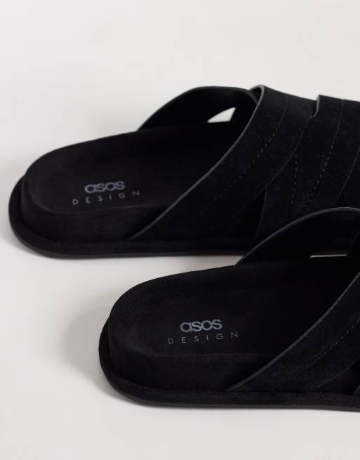 Sandalias negras con diseño de tiras cruzadas de ASOS DESIGN, 3 de 4