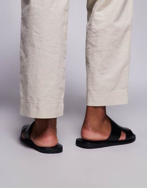 Sandalias negras con diseño de tiras de cuero de ASOS DESIGN, 4 de 4