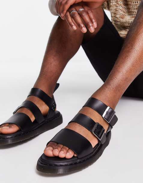 Sandalias Negras Planas Para Hombre ASOS