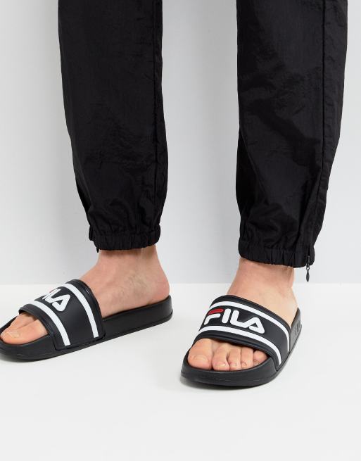 Sandalias negras con logo Morro Bay de Fila ASOS