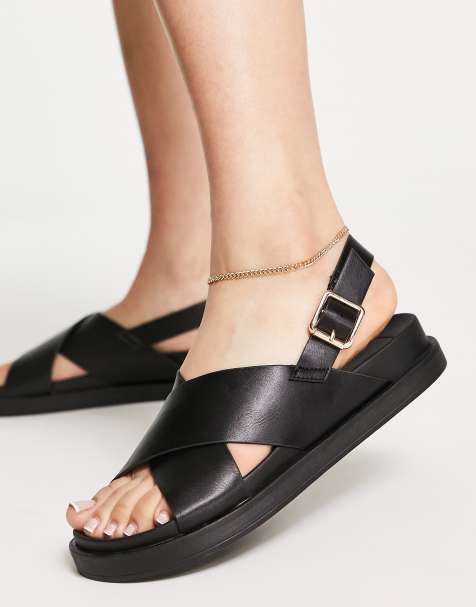 Sandalias negras con parte delantera cruzada de Only - view 1