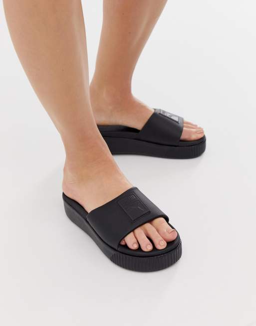 Sandalias negras con plataforma de |