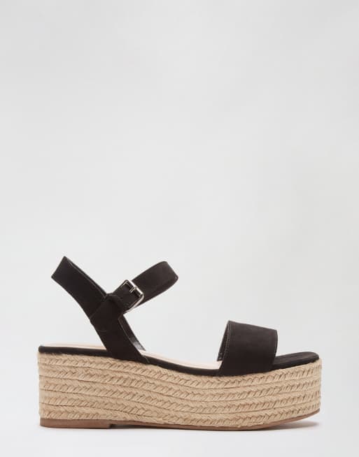 Sandalias plataforma plana negras new arrivals