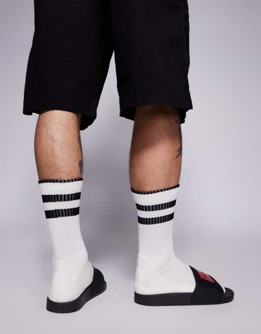 Sandalias negras con recuadrado del logo Timein de HUGO Red, 2 de 4