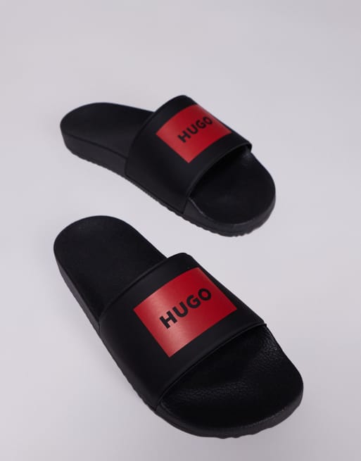 Sandalias negras con recuadrado del logo Timein de HUGO Red, 4 de 4
