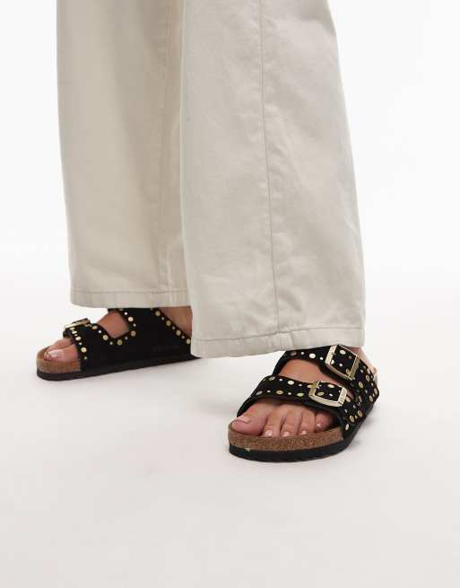 Sandalias negras con remaches Arizona de Birkenstock, 3 de 4