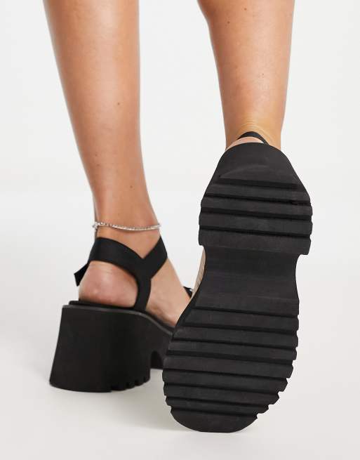 Sandalias negras con suela gruesa Twine de ASOS DESIGN , 2 de 4
