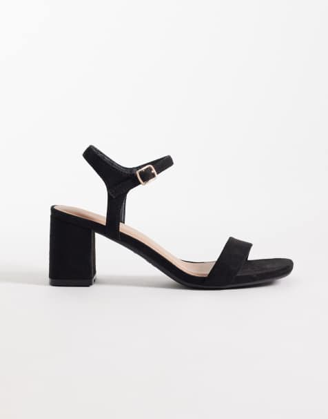 Sandalias negras con tacón de bloque de New Look - view 1