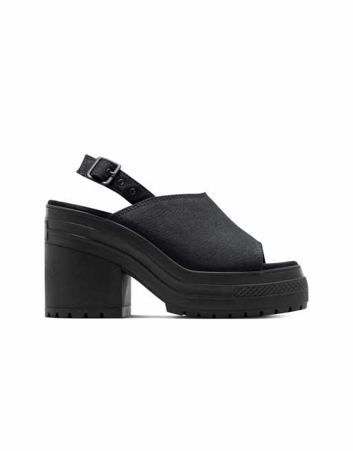 Sandalias negras con tacón y plataforma Chuck 70 De Luxe de Converse, 4 de 4