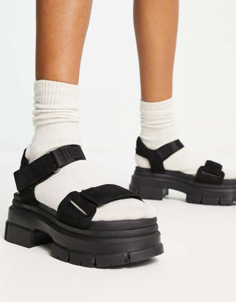 Sandalias negras de cuero Ashton Ankle de UGG - view 1