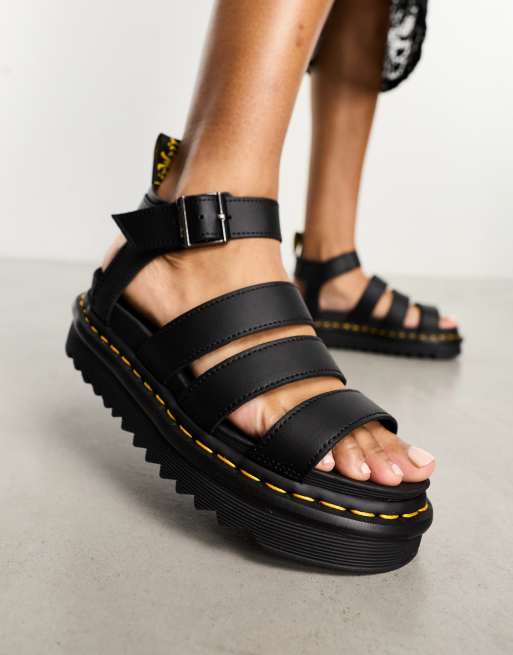 Sandalias negras de cuero Blaire de Dr Martens, 3 de 4