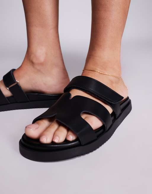 Sandalias negras de cuero con diseño de correas Missile de Steve Madden, 3 de 4