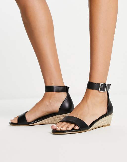 Sandalias negras de cu a baja de Glamorous ASOS