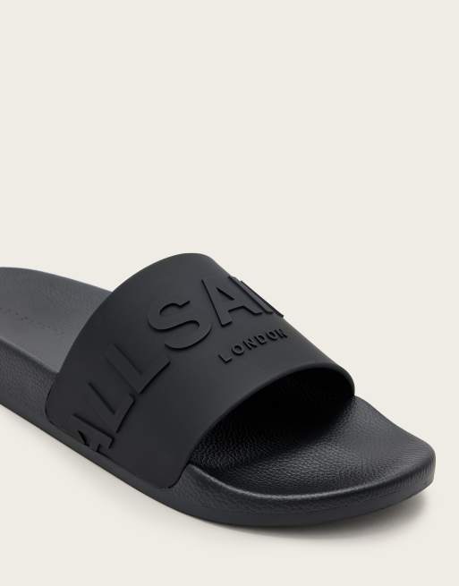 Sandalias negras de goma con logo a tono Biggy de AllSaints, 2 de 4