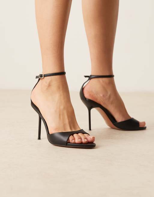 Sandalias negras de tacón alto con diseño minimalista Nano de ASOS DESIGN