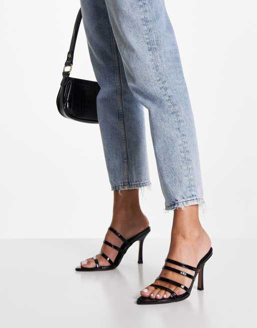 Sandalias negras de tacón con plantilla en punta Napa de ASOS DESIGN , 3 de 4