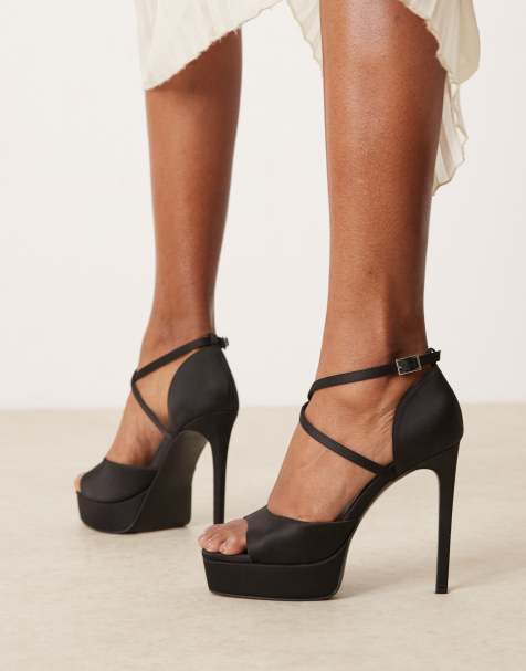 Sandalias negras de tacón con plataforma Neptune de ASOS DESIGN - view 1