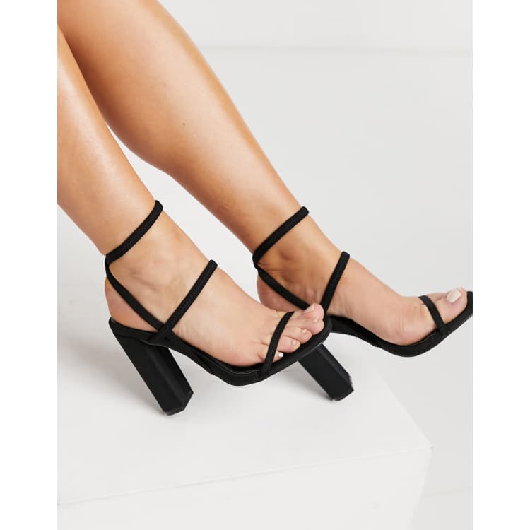 Sandalias tacon best sale cuadrado negras