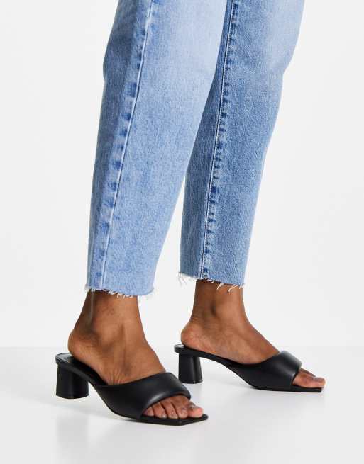 Sandalias negras de tacón estilo mules con de Mango | ASOS