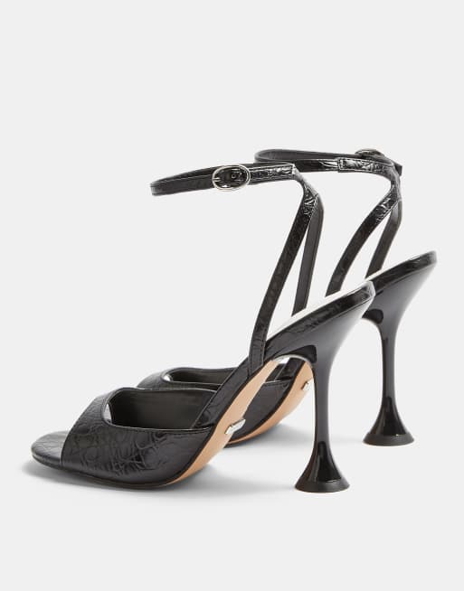 Sandalias negras de tac n fino de Topshop